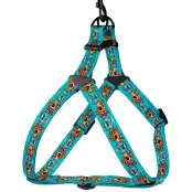 Шлея BronzeDog Tribal для собак, нейлон, принт маска, ментоловий, 57-73 см