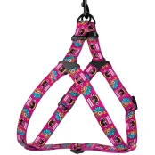 Шлея BronzeDog Tribal для собак, нейлон, принт маска, рожевий, 57-73 см