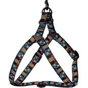 Шлея BronzeDog Tribal для собак, нейлон, принт маска, чорний, 45-60 см