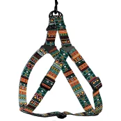 Шлея BronzeDog Tribal для собак, нейлон, принт етнічний, ментоловий, 40-53 см