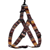 Шлея BronzeDog Tribal для собак, нейлон, принт етнічний, помаранчевий, 57-73 см