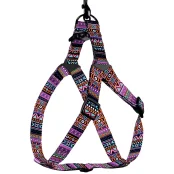 Шлея BronzeDog Tribal для собак, нейлон, принт етнічний, фіолетовий, 40-53 см