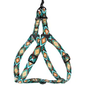 Шлея BronzeDog Tribal для собак, нейлон, принт ромби, 40-53 см