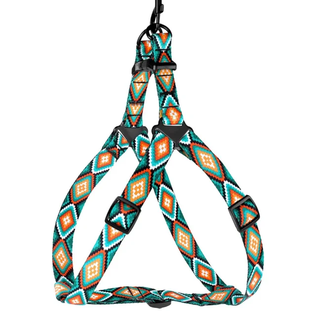 Шлея BronzeDog Tribal для собак, нейлон, принт ромби, 57-73 см