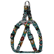 Шлея BronzeDog Urban для собак, нейлон, принт гуцульський, ментоловий, 24-30 см