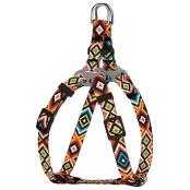 Шлея BronzeDog Urban для собак, нейлон, принт гуцульський, помаранчевий, 24-30 см