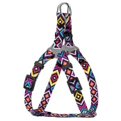 Шлея BronzeDog Urban для собак, нейлон, принт гуцульський, фіолетовий, 24-30 см