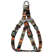 Шлея BronzeDog Urban для собак, нейлон, принт етнічний, ментоловий, 24-30 см