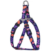 Шлея BronzeDog Urban для собак, нейлон, принт квіти, синій, 24-30 см