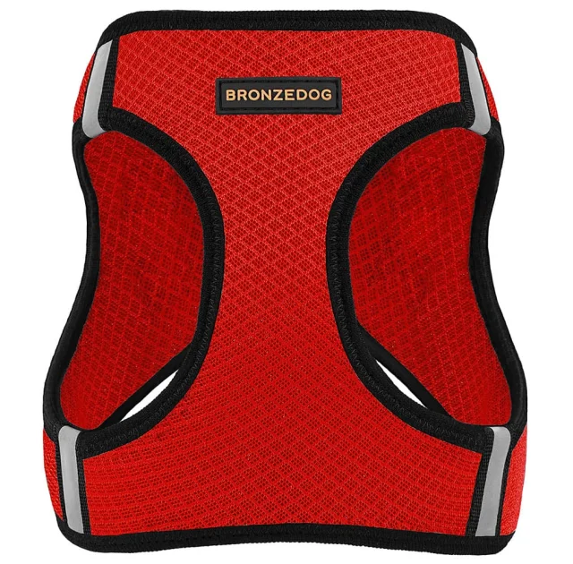 Шлея BronzeDog Mesh Vest для собак, сітчастий нейлон, червоний, 43-53 см