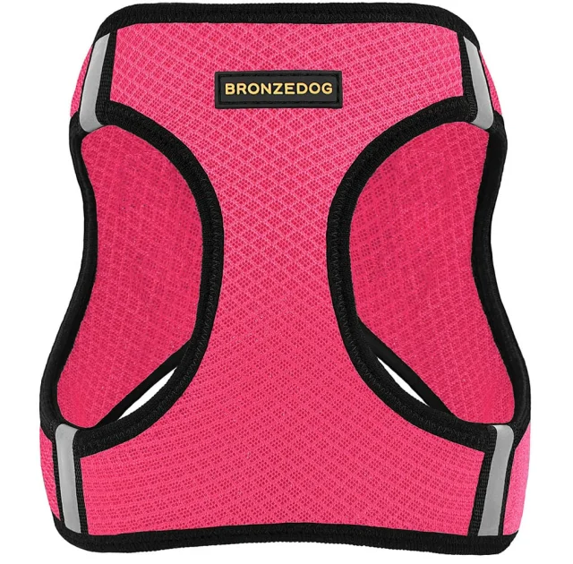 Шлея BronzeDog Mesh Vest для собак, сітчастий нейлон, рожевий, 34-42 см