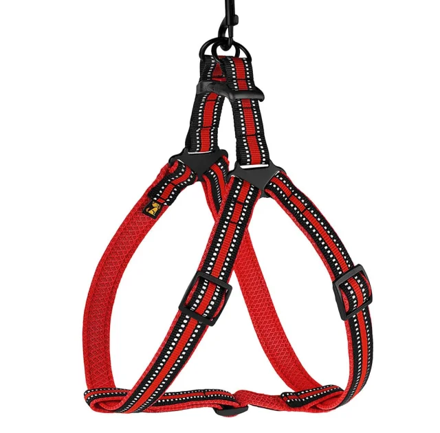 Шлея BronzeDog Mesh Стандарт для собак, сітчастий нейлон, червоний, 57-73 см