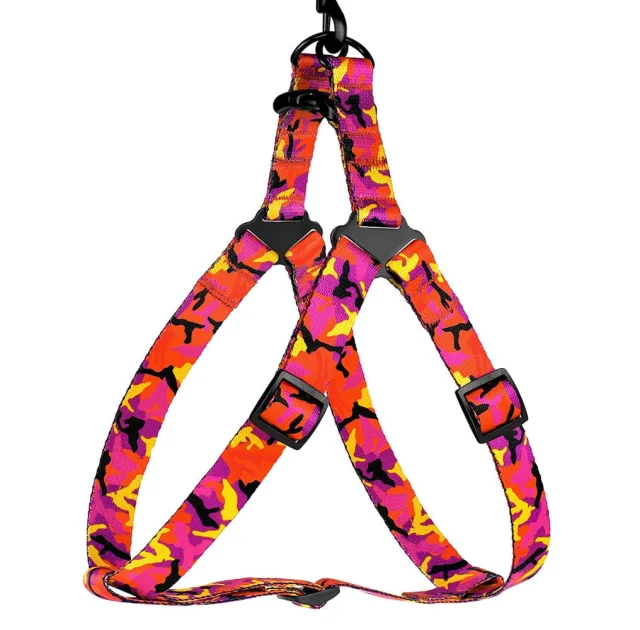 Шлея BronzeDog Camo для собак, нейлон, рожевий, 45-60 см