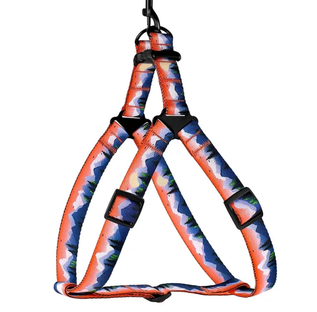 Шлея BronzeDog Travel для собак, нейлон, принт гори, 45-60 см