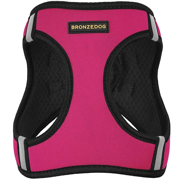 Шлея BronzeDog Sport Vest для собак з нейлону, неопрену і 3D сітки, рожевий, 29-34 см