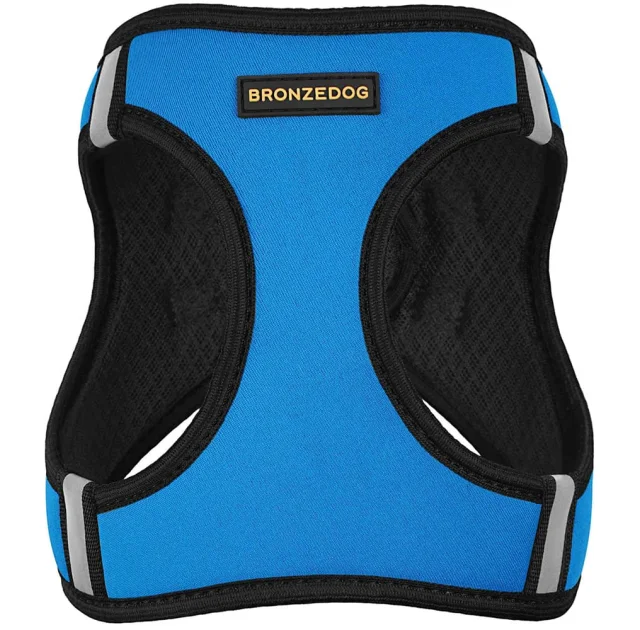 Шлея BronzeDog Sport Vest для собак з нейлону, неопрену і 3D сітки, блакитний, 26-29 см
