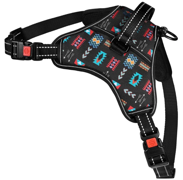 Шлея BronzeDog Urban Comfort для собак, принт ацтеки, 32-38 см, 40-52 см