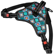 Шлея BronzeDog Urban Comfort для собак, принт ромби, 32-38 см