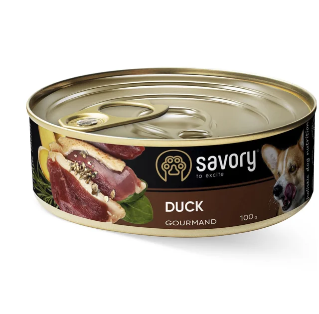 Вологий корм для дорослих собак Savory, з качкою, 100 г