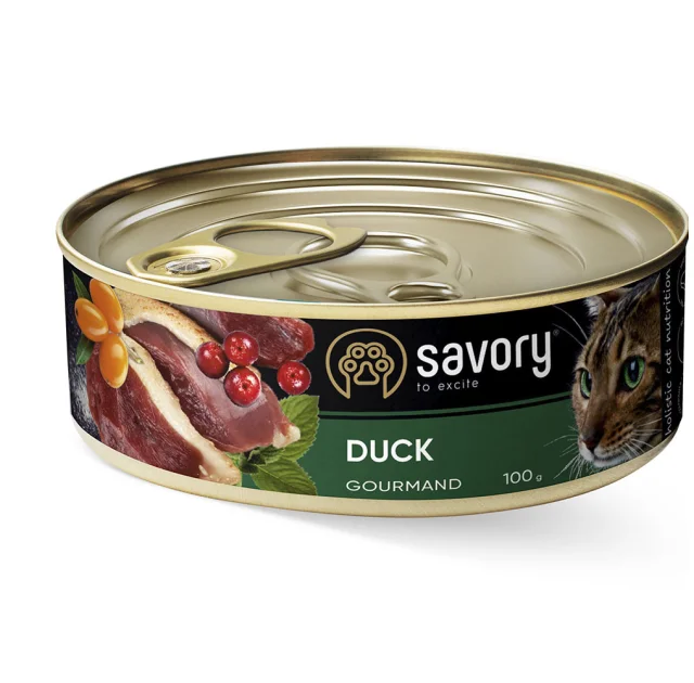 Вологий корм для котів Savory, з качкою, 100 г