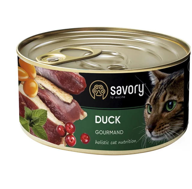 Влажный корм для кошек Savory, с уткой, 200 г
