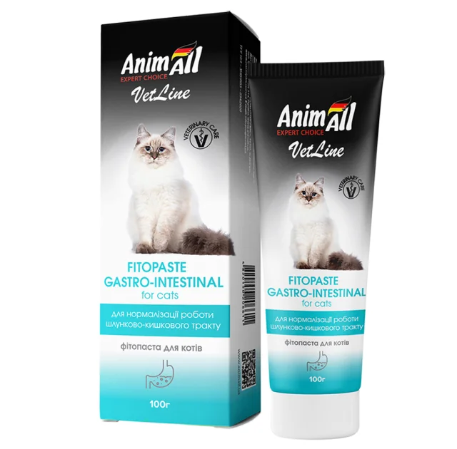 Фітопаста AnimAll VetLine Gastrointestinal для нормалізації роботи шлунково-кишкового тракту у котів, 100 г
