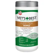Вологі серветки VET`S BEST Flea&Tick Wipes від бліх і кліщів для собак і котів, 50 шт
