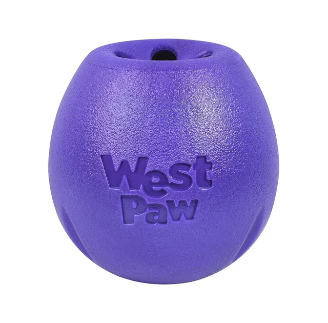 Игрушка для собак West Paw Rumbl Large Eggplant, для лакомств, фиолетовая, 10 см