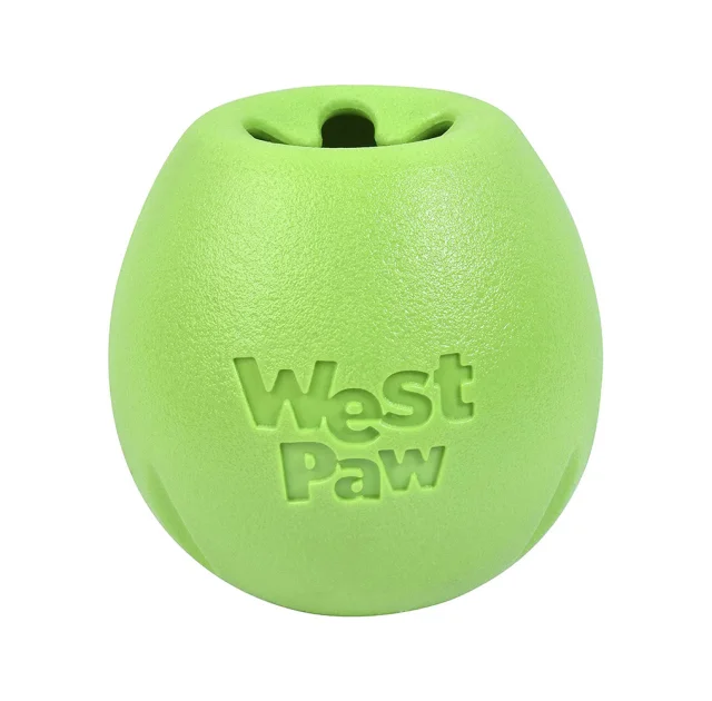Игрушка для собак West Paw Rumbl Small Jungle Green, для лакомств, зелёная, 8 см