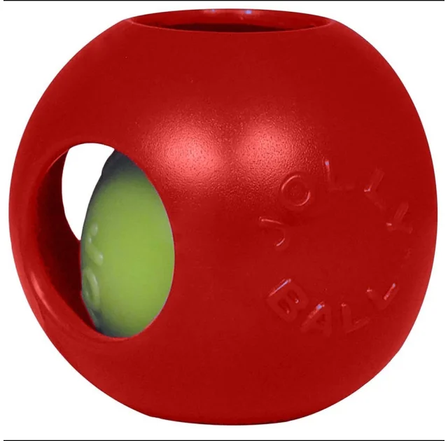 Іграшка Jolly Pets Teaser Ball м'яч подвійний, велика, для собак 27-40 кг, червона, 21 см
