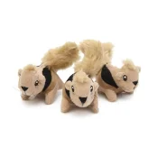 Игрушка-пищалка для собак Outward Hound Белки, коричневая, 3 шт