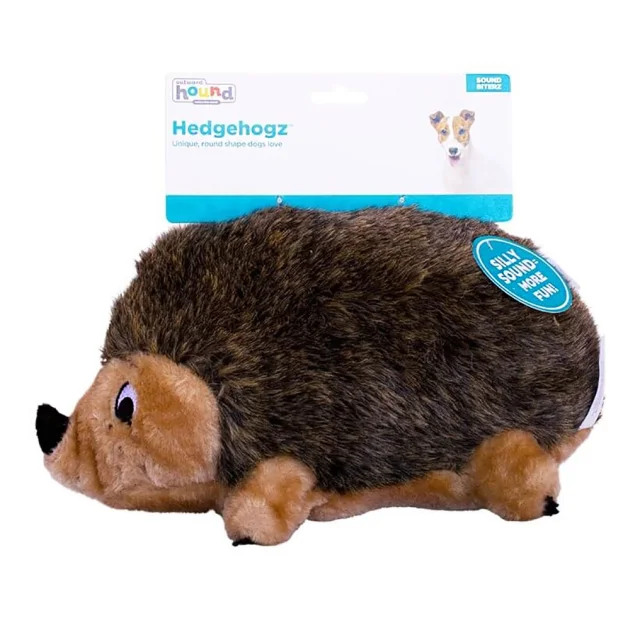 Игрушка-пищалка для собак Outward Hound Hedgehogz Ёжик, малая, коричневая, 18×10×10 см