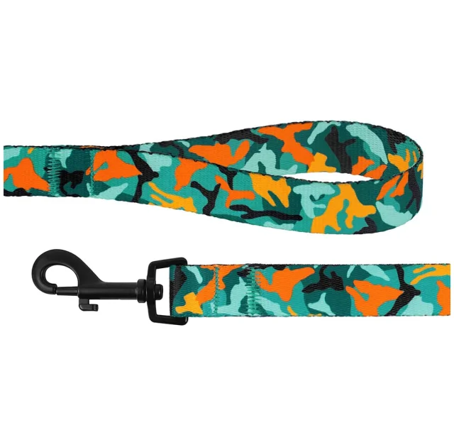 Повідець BronzeDog Camo для собак, нейлон, зелений, 152×2 см