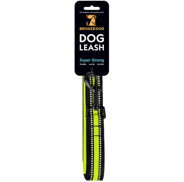 Повідець BronzeDog Mesh для собак, сітчастий нейлон, лимон, 200×1.6 см