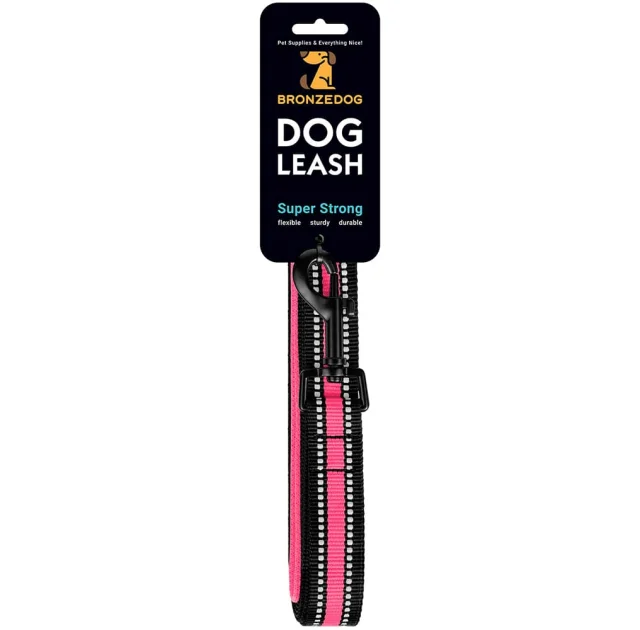 Повідець BronzeDog Mesh для собак, сітчастий нейлон, рожевий, 200×1.6 см