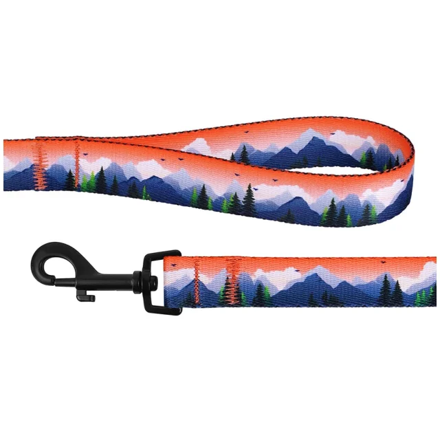 Повідець BronzeDog Travel для собак, нейлон, принт гори, 152×1.6 см
