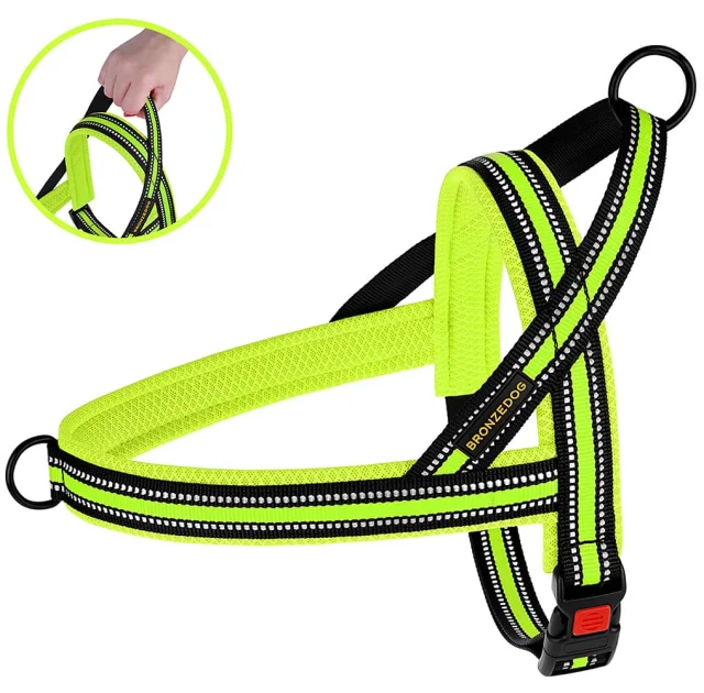 Шлея BronzeDog Mesh Скандинавська для собак, лимонний, 54-68 см
