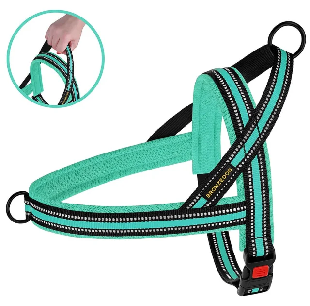 Шлея BronzeDog Mesh Скандинавська для собак, ментоловий, 32-38 см