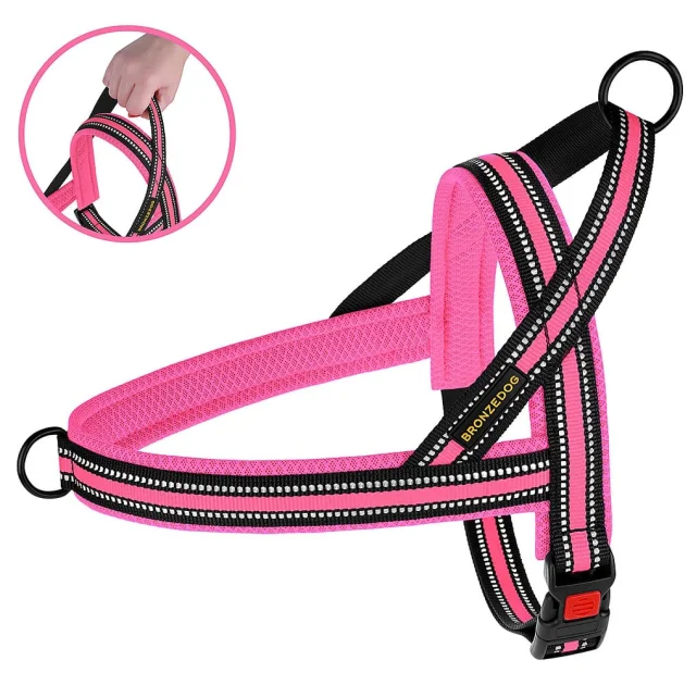 Шлея BronzeDog Mesh Скандинавська для собак, рожевий, 68-82 см