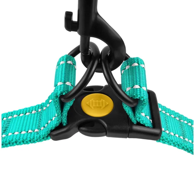 Шлея BronzeDog Active для собак, світловідбиваючий нейлон, бірюзовий, 45-60 см