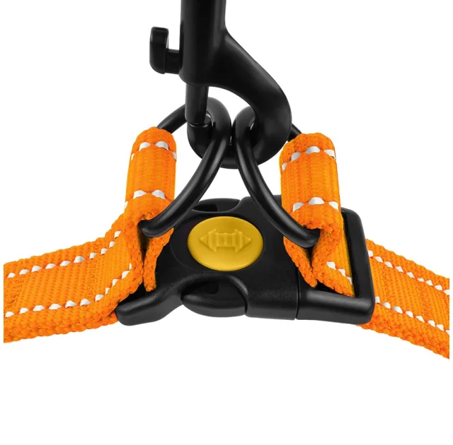 Шлея BronzeDog Active для собак, світловідбиваючий нейлон, помаранчевий, 45-60 см