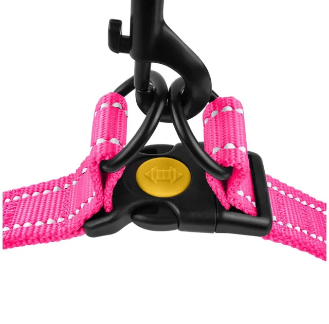 Шлея BronzeDog Active для собак, світловідбиваючий нейлон, рожевий, 40-53 см
