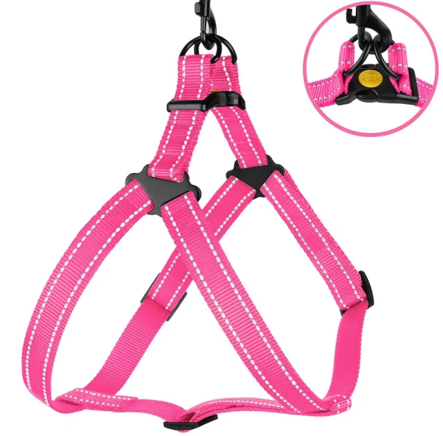 Шлея BronzeDog Active для собак, світловідбиваючий нейлон, рожевий, 45-60 см