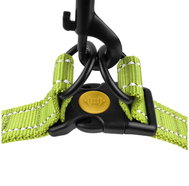 Шлея BronzeDog Active для собак, світловідбиваючий нейлон, салатовий, 40-53 см