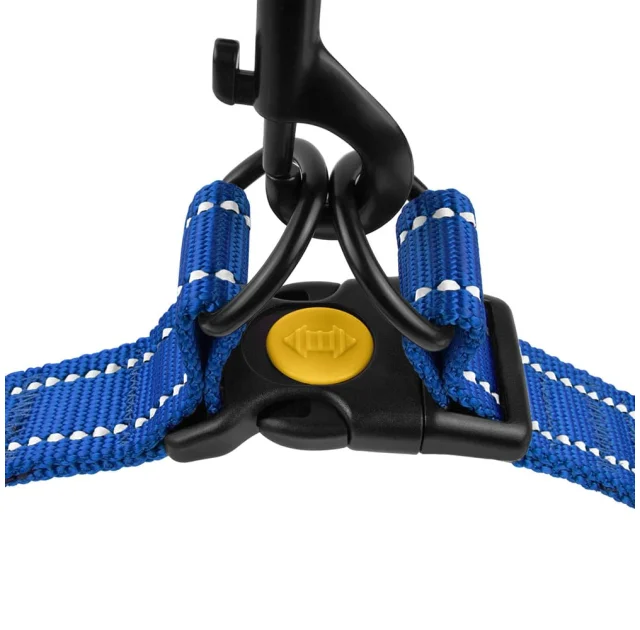 Шлея BronzeDog Active для собак, світловідбиваючий нейлон, синій, 40-53 см