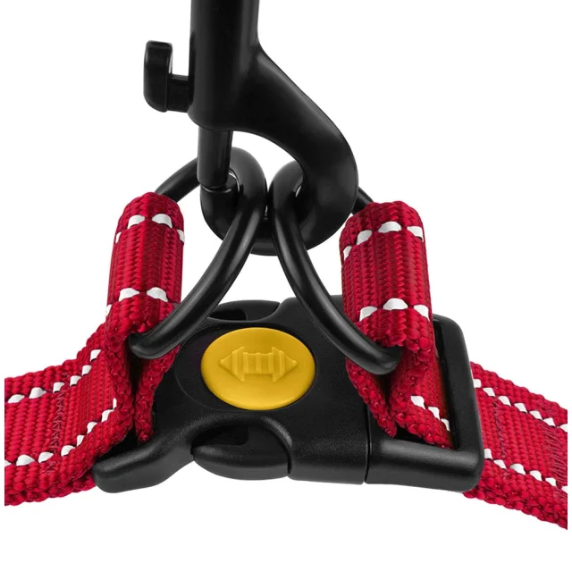 Шлея BronzeDog Active для собак, світловідбиваючий нейлон, червоний, 40-53 см