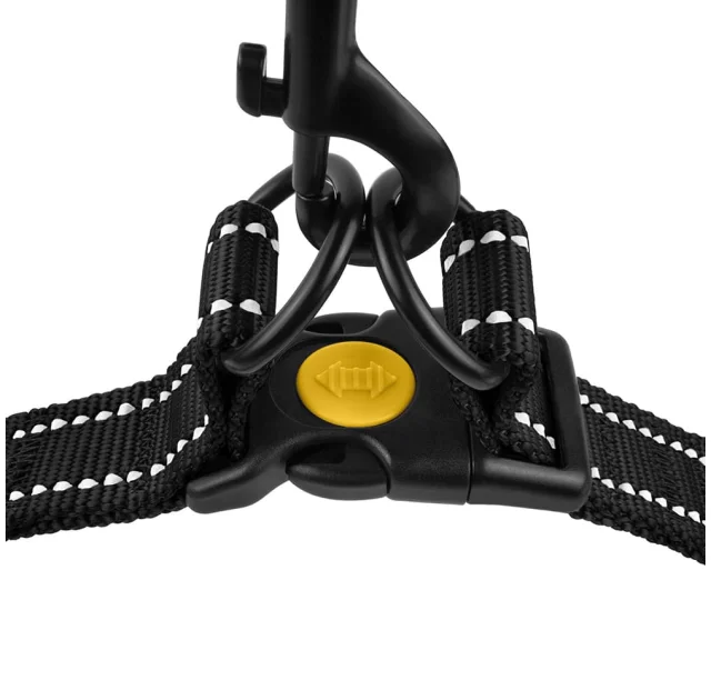 Шлея BronzeDog Active для собак, світловідбиваючий нейлон, чорний, 57-73 см