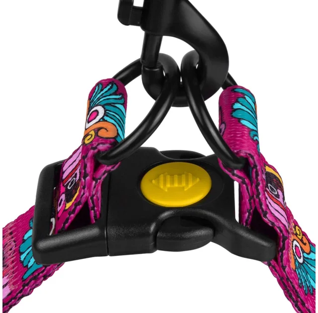 Шлея BronzeDog Tribal для собак, нейлон, принт маска, розовый, 45-60 см