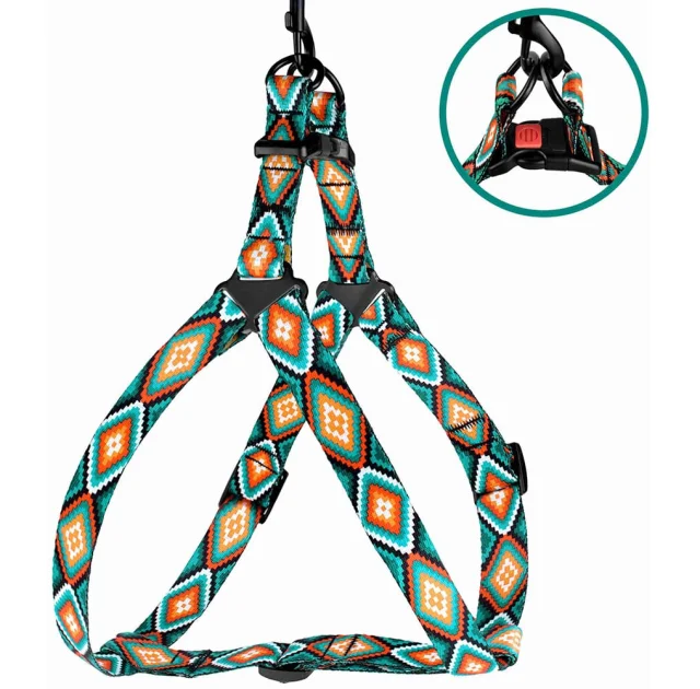 Шлея BronzeDog Tribal для собак, нейлон, принт ромби, 57-73 см