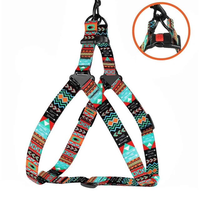 Шлея BronzeDog Tribal для собак, нейлон, принт ацтеки, 45-60 см